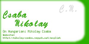 csaba mikolay business card